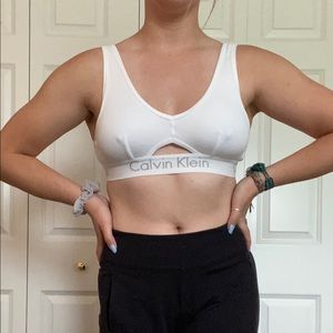 White Calvin Klein sports bra never worn!